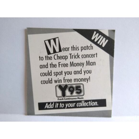 Cheap Trick Backstage Pass Original Vintage 1989 Tour Official Concert Patch - Picture 2 of 2